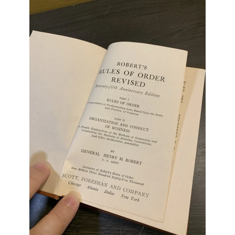 Robert's Rules of Order 1951 Seventy-fifth Anniversary Edition - Hardcover